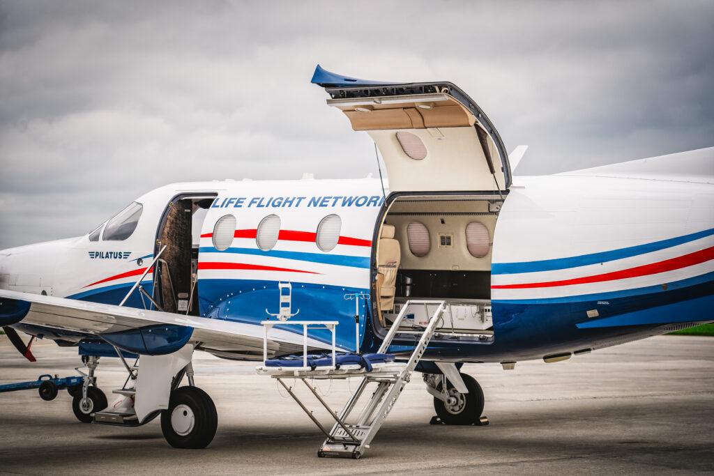 Pilatus PC-12 Aircraft with open door